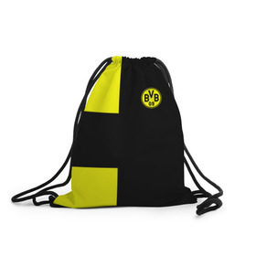 Рюкзак-мешок 3D с принтом FC Borussia Dortmund Black в Кировске, 100% полиэстер | плотность ткани — 200 г/м2, размер — 35 х 45 см; лямки — толстые шнурки, застежка на шнуровке, без карманов и подкладки | боруссия | дортмунд