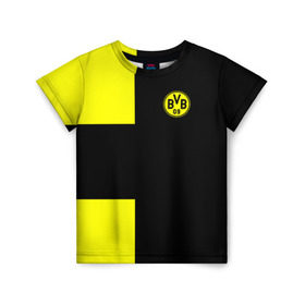 Детская футболка 3D с принтом FC Borussia Dortmund Black в Кировске, 100% гипоаллергенный полиэфир | прямой крой, круглый вырез горловины, длина до линии бедер, чуть спущенное плечо, ткань немного тянется | Тематика изображения на принте: боруссия | дортмунд