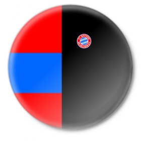 Значок с принтом FC Bayern 2018 Black Version в Кировске,  металл | круглая форма, металлическая застежка в виде булавки | 