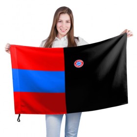 Флаг 3D с принтом FC Bayern 2018 Black Version в Кировске, 100% полиэстер | плотность ткани — 95 г/м2, размер — 67 х 109 см. Принт наносится с одной стороны | 
