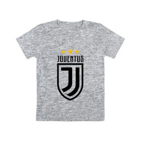 Детская футболка хлопок с принтом Juventus Football Club в Кировске, 100% хлопок | круглый вырез горловины, полуприлегающий силуэт, длина до линии бедер | juventus football club