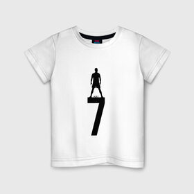 Детская футболка хлопок с принтом Криштиану Роналду в Кировске, 100% хлопок | круглый вырез горловины, полуприлегающий силуэт, длина до линии бедер | 