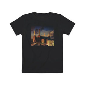 Детская футболка хлопок с принтом Pink Floyd - Animals в Кировске, 100% хлопок | круглый вырез горловины, полуприлегающий силуэт, длина до линии бедер | 1977 | animals | dogs. пинк флойд | pig | sheep | животные
