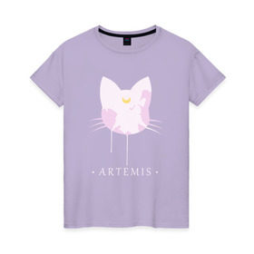 Женская футболка хлопок с принтом Artemis в Кировске, 100% хлопок | прямой крой, круглый вырез горловины, длина до линии бедер, слегка спущенное плечо | anime | sailor moon | аниме | сейлор мун