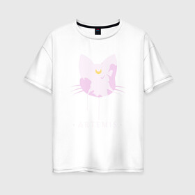 Женская футболка хлопок Oversize с принтом Artemis в Кировске, 100% хлопок | свободный крой, круглый ворот, спущенный рукав, длина до линии бедер
 | anime | sailor moon | аниме | сейлор мун