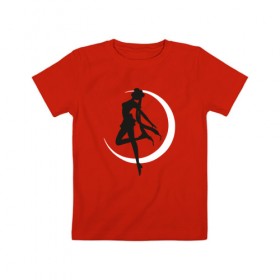 Детская футболка хлопок с принтом Луна в Кировске, 100% хлопок | круглый вырез горловины, полуприлегающий силуэт, длина до линии бедер | anime | sailor moon | аниме | сейлор мун