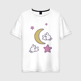 Женская футболка хлопок Oversize с принтом Луна в Кировске, 100% хлопок | свободный крой, круглый ворот, спущенный рукав, длина до линии бедер
 | anime | sailor moon | аниме | сейлор мун