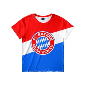 Детская футболка 3D с принтом FC Bayern 2018 Colors в Кировске, 100% гипоаллергенный полиэфир | прямой крой, круглый вырез горловины, длина до линии бедер, чуть спущенное плечо, ткань немного тянется | bayern | fly fc | бавария | спорт | футбольный клуб