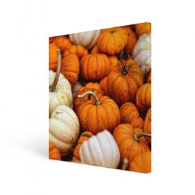 Холст квадратный с принтом тыквы в Кировске, 100% ПВХ |  | halloween | дача | овощи | октябрь | оранжевый | осень | сентябрь | тыква | хеллуин