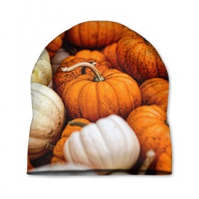 Шапка 3D с принтом тыквы в Кировске, 100% полиэстер | универсальный размер, печать по всей поверхности изделия | Тематика изображения на принте: halloween | дача | овощи | октябрь | оранжевый | осень | сентябрь | тыква | хеллуин