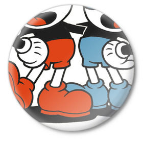 Значок с принтом Cuphead в Кировске,  металл | круглая форма, металлическая застежка в виде булавки | cuphead