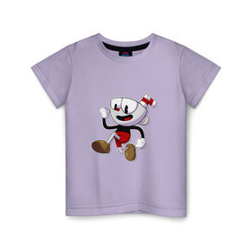 Детская футболка хлопок с принтом Cuphead в Кировске, 100% хлопок | круглый вырез горловины, полуприлегающий силуэт, длина до линии бедер | Тематика изображения на принте: cuphead