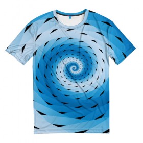 Мужская футболка 3D с принтом Галлюцинация Спираль в Кировске, 100% полиэфир | прямой крой, круглый вырез горловины, длина до линии бедер | линии | узоры