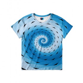 Детская футболка 3D с принтом Галлюцинация Спираль в Кировске, 100% гипоаллергенный полиэфир | прямой крой, круглый вырез горловины, длина до линии бедер, чуть спущенное плечо, ткань немного тянется | линии | узоры
