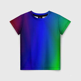 Детская футболка 3D с принтом Цветной градиент в Кировске, 100% гипоаллергенный полиэфир | прямой крой, круглый вырез горловины, длина до линии бедер, чуть спущенное плечо, ткань немного тянется | абстракция | градиент | зеленый | модные | розовый | синий | цвет | цветные | яркие