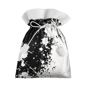 Подарочный 3D мешок с принтом Брызги краски в Кировске, 100% полиэстер | Размер: 29*39 см | абстракция | белое | брызги | краска | пятно | черное