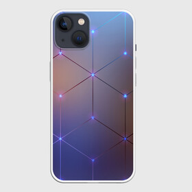 Чехол для iPhone 13 с принтом НЕЙРОННАЯ СЕТЬ | NEURAL NETWORK в Кировске,  |  | abstraction | geometry | hexagon | neon | neuronet | paints | stripes | texture | triangle | абстракция | брызги | геометрия | краски | нейросеть | неон | неоновый | соты | текстура