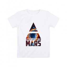 Детская футболка хлопок с принтом Thirty Seconds to Mars космос в Кировске, 100% хлопок | круглый вырез горловины, полуприлегающий силуэт, длина до линии бедер | 