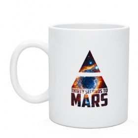 Кружка с принтом Thirty Seconds to Mars космос в Кировске, керамика | объем — 330 мл, диаметр — 80 мм. Принт наносится на бока кружки, можно сделать два разных изображения | 