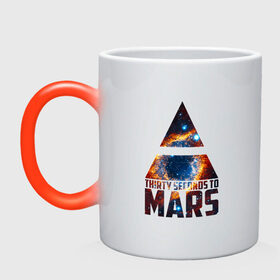 Кружка хамелеон с принтом Thirty Seconds to Mars космос в Кировске, керамика | меняет цвет при нагревании, емкость 330 мл | 