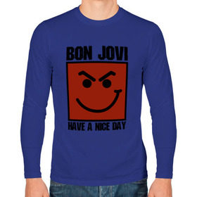 Мужской лонгслив хлопок с принтом Bon Jovi, have a nice day в Кировске, 100% хлопок |  | bon jovi | бон | бон джови | глэм | группа | джови | джон | метал | рок | хард