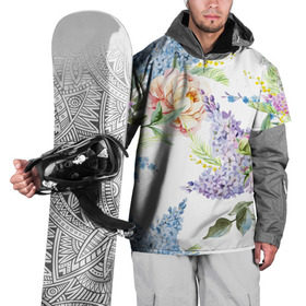 Накидка на куртку 3D с принтом Сирень и Пионы в Кировске, 100% полиэстер |  | арт | краска | пион | пионы | прикольные | сирень | тропики | цветные | цветок | цветы