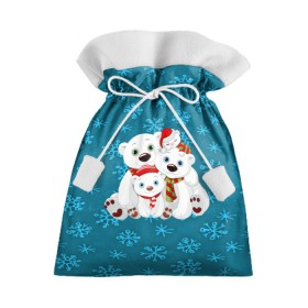 Подарочный 3D мешок с принтом Новогодние мишки в Кировске, 100% полиэстер | Размер: 29*39 см | new year | santa | дед мороз | елка | елочки | новогодний | новый год | рождество | сантаклаус | снег | снежинки