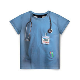 Детская футболка 3D с принтом Костюм врача в Кировске, 100% гипоаллергенный полиэфир | прямой крой, круглый вырез горловины, длина до линии бедер, чуть спущенное плечо, ткань немного тянется | больница | врач | градусник | доктор | интерн | клиника | медбрат | медсестра | поликлиника | стетоскоп | фонендоскоп