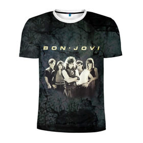 Мужская футболка 3D спортивная с принтом Группа Bon Jovi в Кировске, 100% полиэстер с улучшенными характеристиками | приталенный силуэт, круглая горловина, широкие плечи, сужается к линии бедра | bon jovi | бон | бон джови | глэм | группа | джови | джон | рок | хард