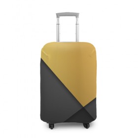 Чехол для чемодана 3D с принтом Golden-black в Кировске, 86% полиэфир, 14% спандекс | двустороннее нанесение принта, прорези для ручек и колес | 
