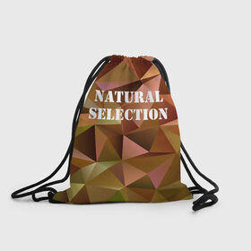 Рюкзак-мешок 3D с принтом Natural Selection в Кировске, 100% полиэстер | плотность ткани — 200 г/м2, размер — 35 х 45 см; лямки — толстые шнурки, застежка на шнуровке, без карманов и подкладки | low poly | natural | poly | polygon | естественный отбор | натурал