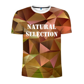 Мужская футболка 3D спортивная с принтом Natural Selection в Кировске, 100% полиэстер с улучшенными характеристиками | приталенный силуэт, круглая горловина, широкие плечи, сужается к линии бедра | low poly | natural | poly | polygon | естественный отбор | натурал