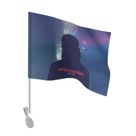 Флаг для автомобиля с принтом Бегущий по лезвию в Кировске, 100% полиэстер | Размер: 30*21 см | 2049 | blade runner | cyberpunk | андроид | бегущий по лезвию | кей | киберпанк | репликант | рик декарт