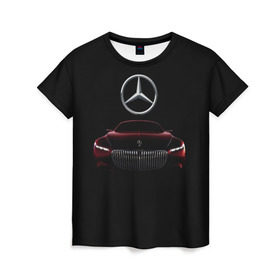 Женская футболка 3D с принтом Мерседес Будущего в Кировске, 100% полиэфир ( синтетическое хлопкоподобное полотно) | прямой крой, круглый вырез горловины, длина до линии бедер | mercedes | марка | машины | мерседес
