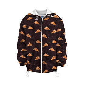 Детская куртка 3D с принтом Galaxy pizza в Кировске, 100% полиэстер | застежка — молния, подол и капюшон оформлены резинкой с фиксаторами, по бокам — два кармана без застежек, один потайной карман на груди, плотность верхнего слоя — 90 г/м2; плотность флисового подклада — 260 г/м2 | cheese | cosmic | food | galaxy | italy | night | pepperoni | pizza | space | spain | stars | галактика | еда | звезды | испания | италия | космический | космос | ночь | пипперони | пицца | сыр