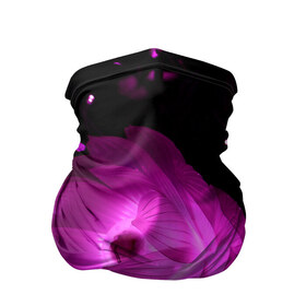 Бандана-труба 3D с принтом Цветок в Кировске, 100% полиэстер, ткань с особыми свойствами — Activecool | плотность 150‒180 г/м2; хорошо тянется, но сохраняет форму | лепестки | модные | природа | растения | розовый | тренды | фон | цвет | цветок | цветы | черный