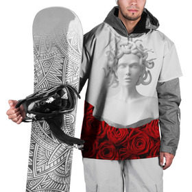 Накидка на куртку 3D с принтом Унисекс / Snake roses girl в Кировске, 100% полиэстер |  | букет | веты | красный | лепестки | модные | полосы | природа | растения | розочки | розы | сад | тренды | цвет | черный