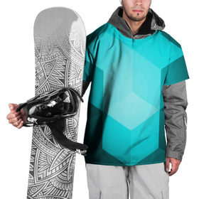 Накидка на куртку 3D с принтом Neon Cube в Кировске, 100% полиэстер |  | Тематика изображения на принте: бирюзовый | геометрия | кубы | яркий