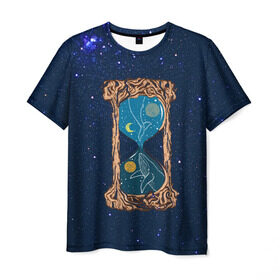Мужская футболка 3D с принтом Звёздные часы в Кировске, 100% полиэфир | прямой крой, круглый вырез горловины, длина до линии бедер | звезды | кит | космос | плеяды | пространство | созвездие | часы