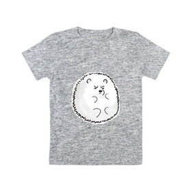 Детская футболка хлопок с принтом Ёжик в Кировске, 100% хлопок | круглый вырез горловины, полуприлегающий силуэт, длина до линии бедер | ежик