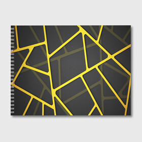Альбом для рисования с принтом Желтая сетка в Кировске, 100% бумага
 | матовая бумага, плотность 200 мг. | yellow | абстракция | желтый | линия.line | сетка