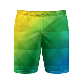Мужские шорты 3D спортивные с принтом Colored wall в Кировске,  |  | Тематика изображения на принте: геометрия | квадрат | текстура | цветной