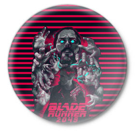 Значок с принтом Blade Runner 2049 в Кировске,  металл | круглая форма, металлическая застежка в виде булавки | 2049 | blade runner | bladerunner