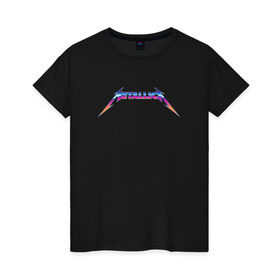 Женская футболка хлопок с принтом Metallica в Кировске, 100% хлопок | прямой крой, круглый вырез горловины, длина до линии бедер, слегка спущенное плечо | hard rock | heavy metall | rock | байкер | джеймс хэтфилд | кирк хэммет | ларс ульрих | роберт трухильо