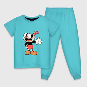 Детская пижама хлопок с принтом Cuphead в Кировске, 100% хлопок |  брюки и футболка прямого кроя, без карманов, на брюках мягкая резинка на поясе и по низу штанин
 | Тематика изображения на принте: 