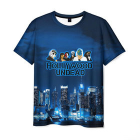 Мужская футболка 3D с принтом Город, Hollywood Undead в Кировске, 100% полиэфир | прямой крой, круглый вырез горловины, длина до линии бедер | 