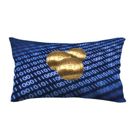 Подушка 3D антистресс с принтом Bitcoin в Кировске, наволочка — 100% полиэстер, наполнитель — вспененный полистирол | состоит из подушки и наволочки на молнии | bitcoin | блокчейн | криптовалюта