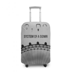 Чехол для чемодана 3D с принтом system of a down в Кировске, 86% полиэфир, 14% спандекс | двустороннее нанесение принта, прорези для ручек и колес | system of a down | рок | система