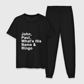 Мужская пижама хлопок с принтом George Harrison 3 в Кировске, 100% хлопок | брюки и футболка прямого кроя, без карманов, на брюках мягкая резинка на поясе и по низу штанин
 | Тематика изображения на принте: 