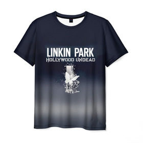 Мужская футболка 3D с принтом Linkin Park и Hollywood Undead в Кировске, 100% полиэфир | прямой крой, круглый вырез горловины, длина до линии бедер | 